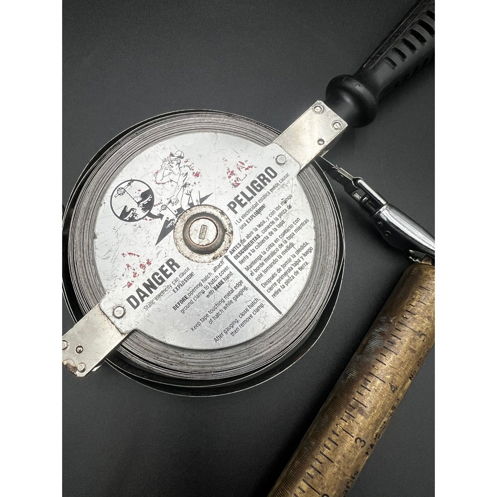 Lufkin 590G Oil Gauging Tape Measure 6in Brass Plumb Bob Grounding Strap USA